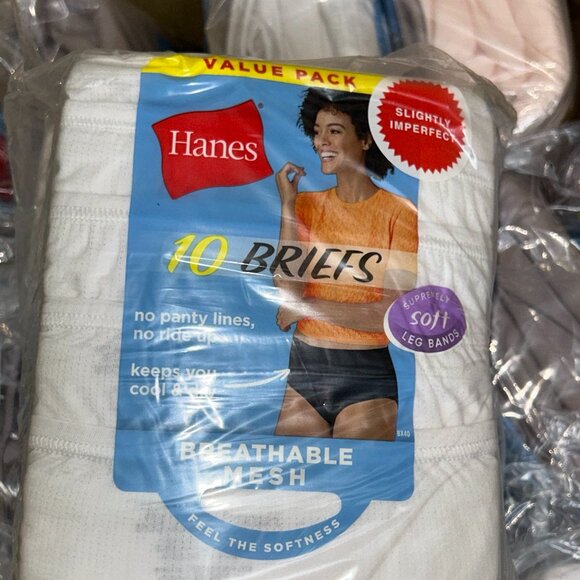 Hanes Girls’ Tagless Briefs – LOT 42 - 160 pcs – 16 packs (10 ea) – Sz 8 - NEW